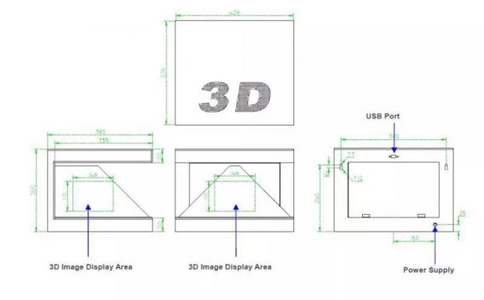 Takı İzle için 19 "180 Derece 3D Holografik Ekran 3D Hologram Standı