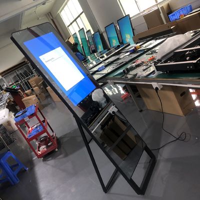 350nits 43 Inch Movable Floor Standing Poster Display PCAP