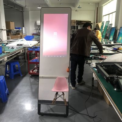 350nits 43 Inch Movable Floor Standing Poster Display PCAP